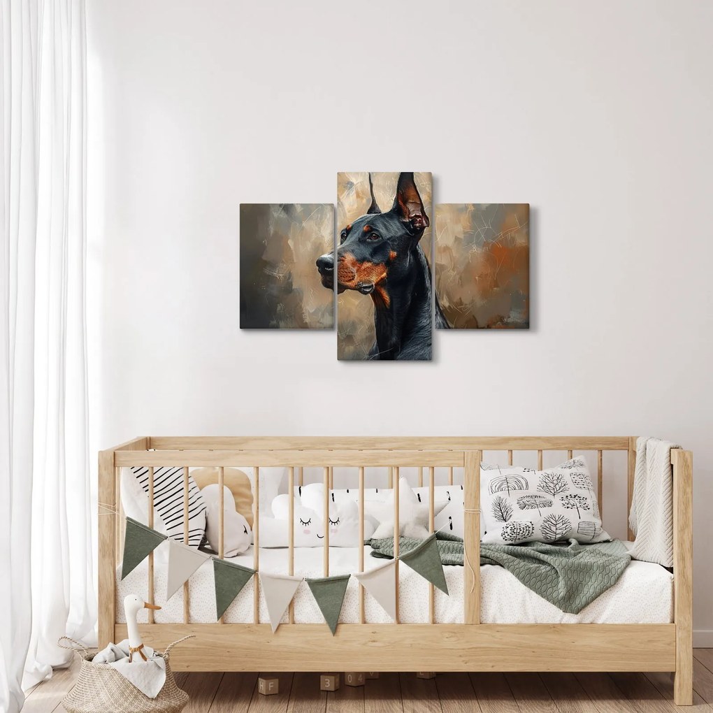 Obraz - Portrét Dobermana (90x60 cm)