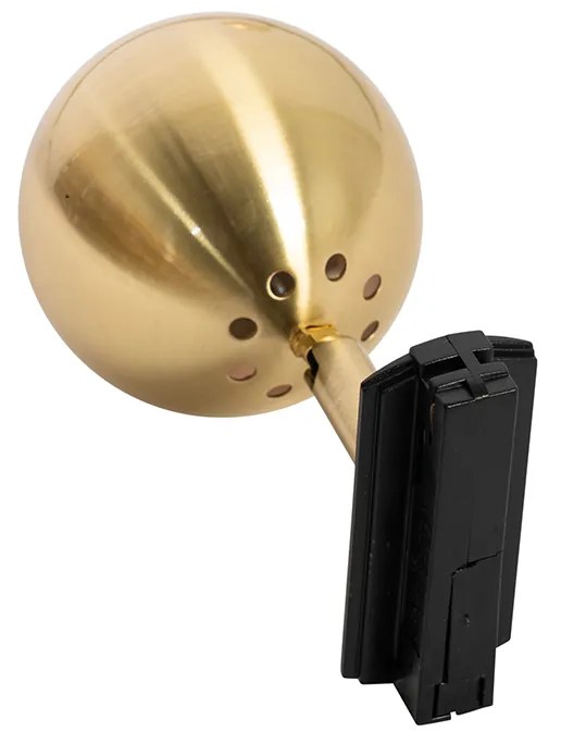 Moderné 1-fázové koľajnicové bodové svetlo čierne so zlatom - Gissi