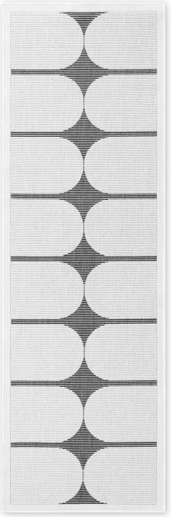 NORTHRUGS, Koberec behúň Duet Bowen 106244 Black/White - na von aj na doma, 80x250, čiernobiela, chodba / predsieň