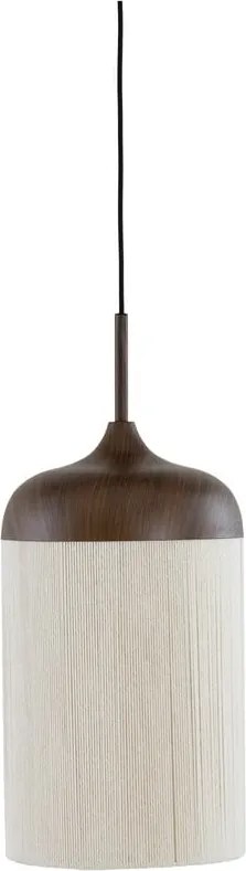 Tmavohnedé závesné svietidlo s textilným tienidlom ø 22 cm Dania – Light & Living