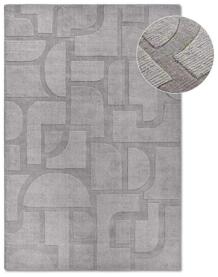 Sivý ručne tkaný vlnený koberec 120x170 cm Alexis – Villeroy&Boch