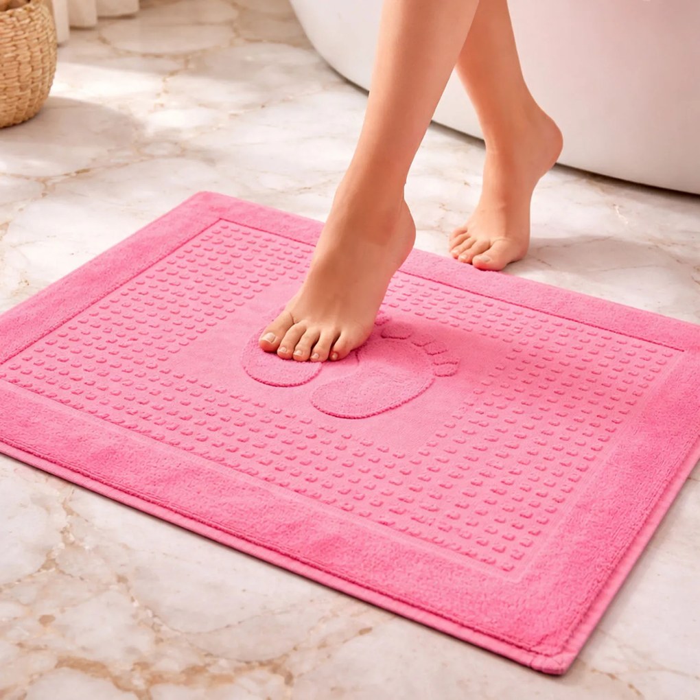 PODLOŽKA DO KÚPEĽNE HOTEL FEET 50X70 CM RUŽOVÁ