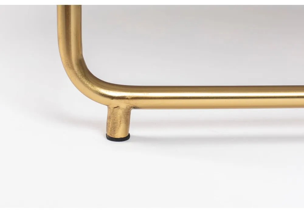 Okrúhly konferenčný stolík s mramorovou doskou v zeleno-zlatej farbe ø 70 cm Timpa – White Label