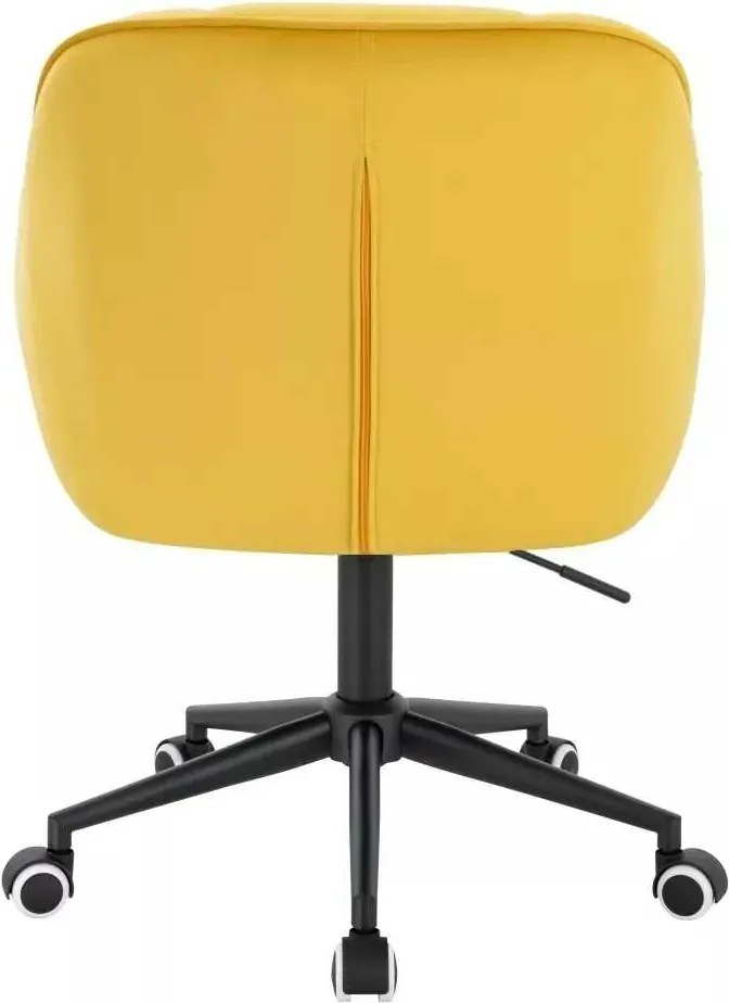 LuxuryForm DESIGN Stolička AVOLA VELUR na čiernej podstave s kolieskami - žltá
