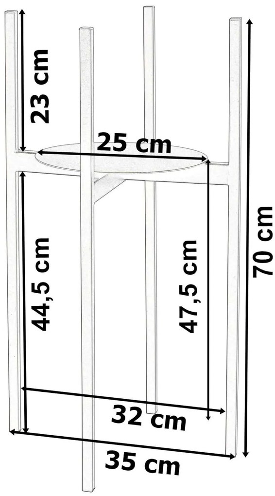 DAALO Kovový stojan na kvetináč TORRE 70 cm