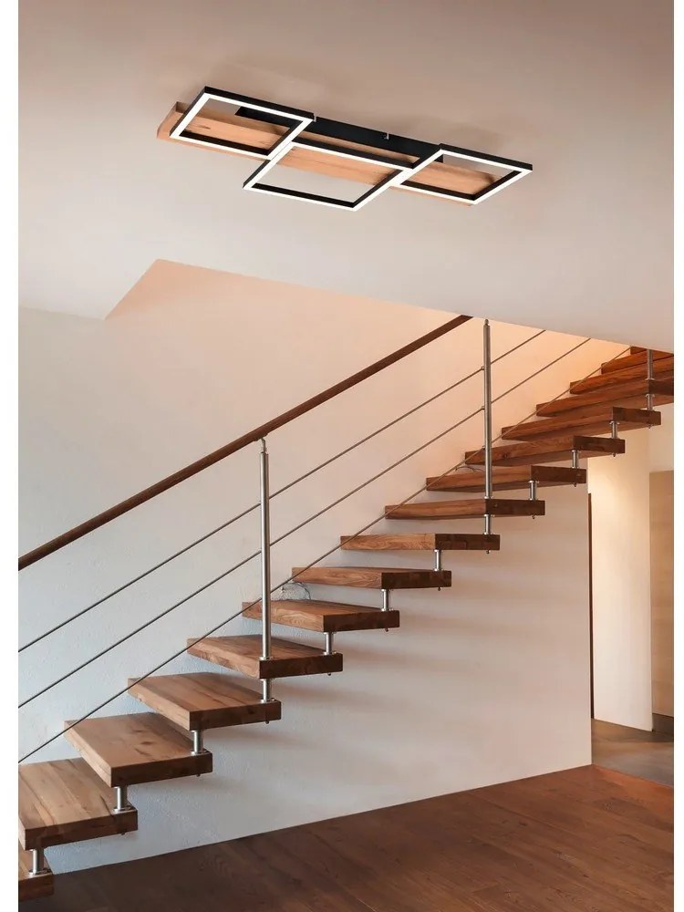 LED stmievateľné stropné svietidlo v čierno-prírodnej farbe 34x65 cm Harper – Trio