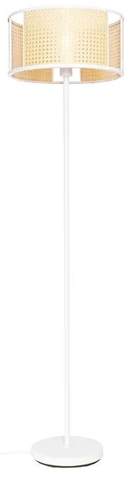 Orientálna stojaca lampa biela s ratanom 40 cm - Akira