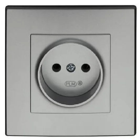 Zásuvka MILANO bez uzemnenia (met. strieborná)