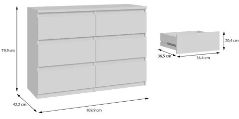 Komoda s zásuvkami MAO biela