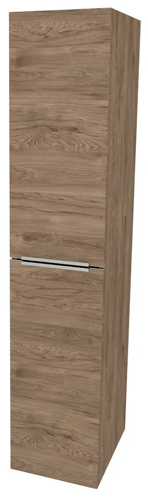 Mereo, Mereo Mailo, kúpeľňová skrinka vysoká 170 cm, chróm madlo, Multidecor, Dark Rockford Hic, MER-CN594LPDRH1
