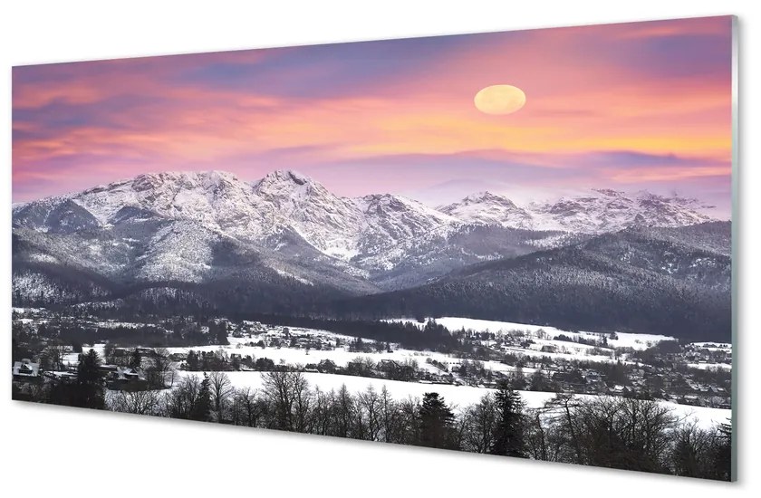 Nástenný panel  horské zimné 120x60 cm