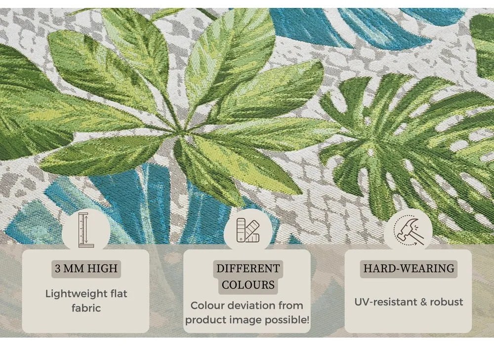 Zelený/tyrkysovomodrý vonkajší koberec 200x285 cm Flair – Hanse Home