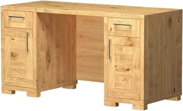 Široký drevený pracovný stôl z masívu, 145x60x76 cm