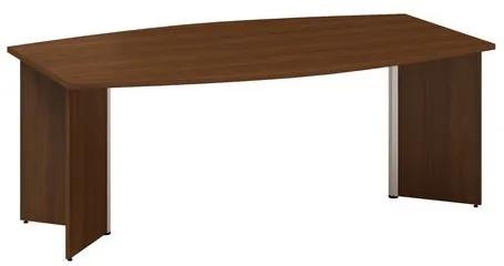 Konferenčný stôl Alfa 490 so sivým podnožím, 200 x 110 x 73,5 cm, dezén orech