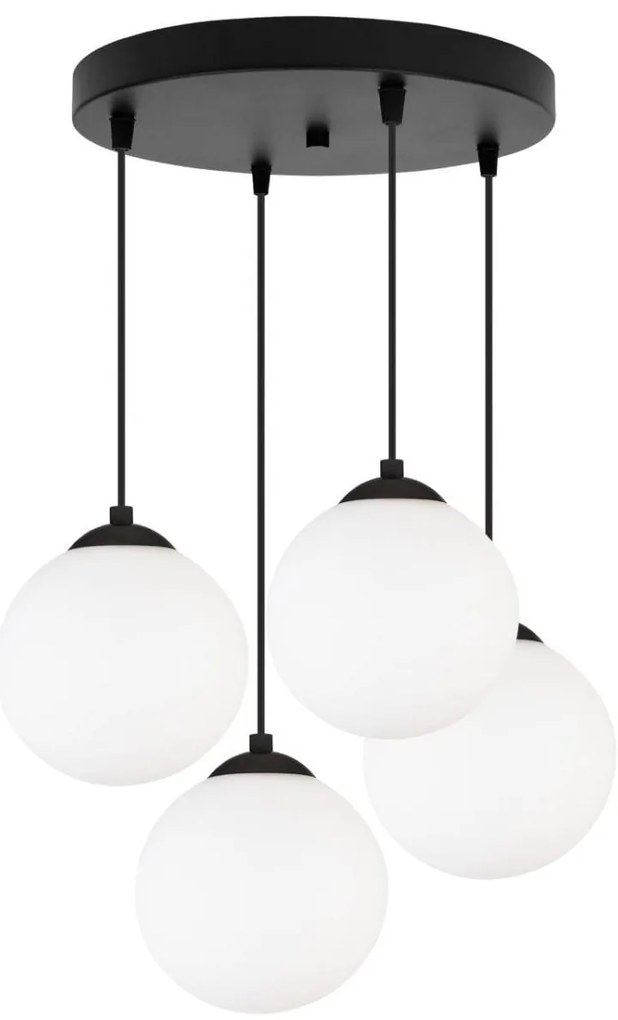 Závesné svietidlo Florence, 4x biele sklenené tienidlo, o