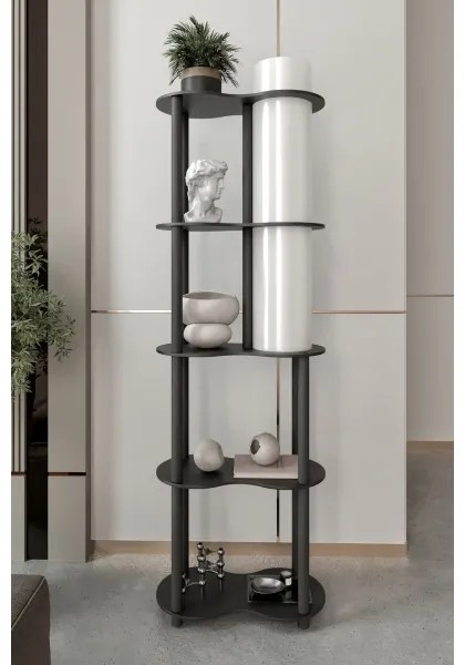 Stojacia lampa s poličkami NOTO 1xE27/40W/230V čierna