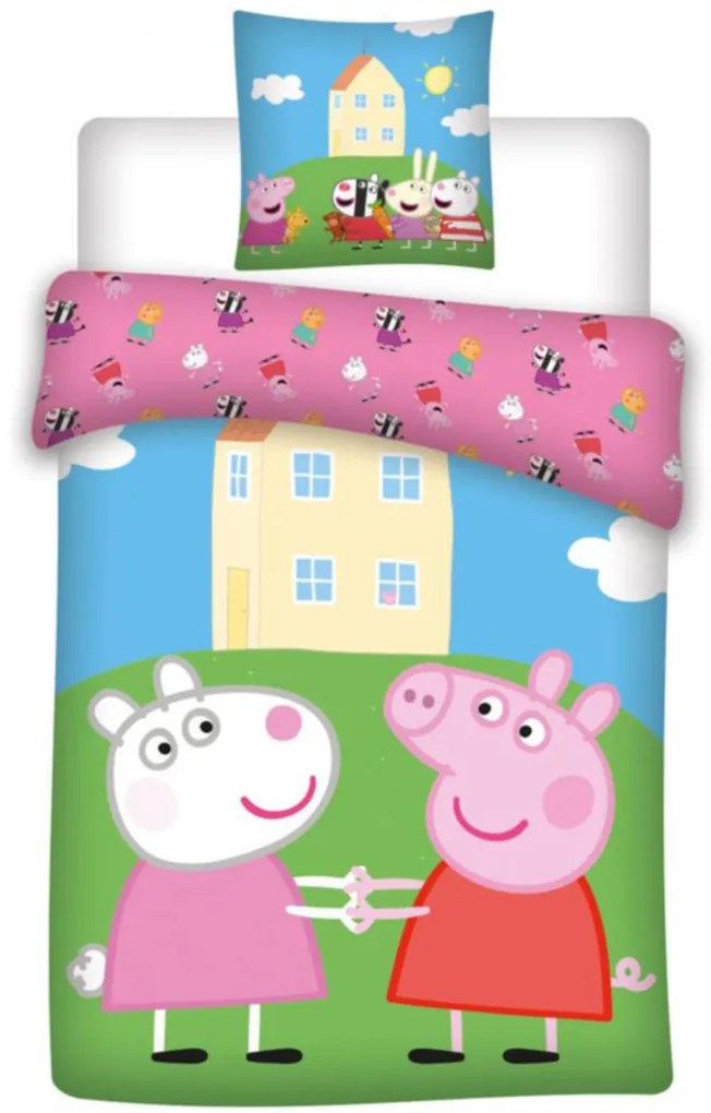 Obliečky do postieľky Prasiatko Pepa - Peppa Pig 04 100x135 40x60 100% Bavlna Setino