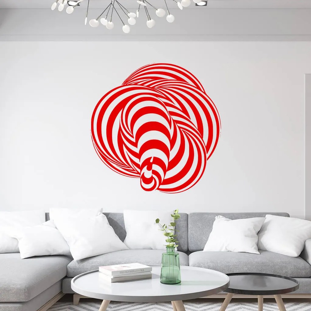 Veselá Stena Samolepka Abstraktná špirála Farba: šedá, Veľkosť: 60 x 60 cm