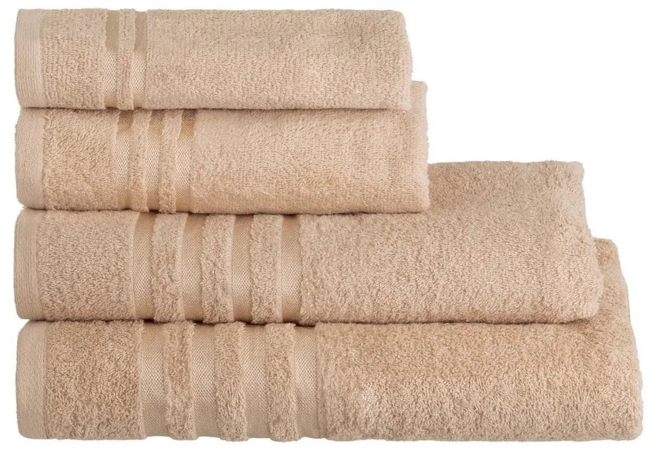 Béžový froté bavlnený uterák 30x50 cm Simple – Casa Selección