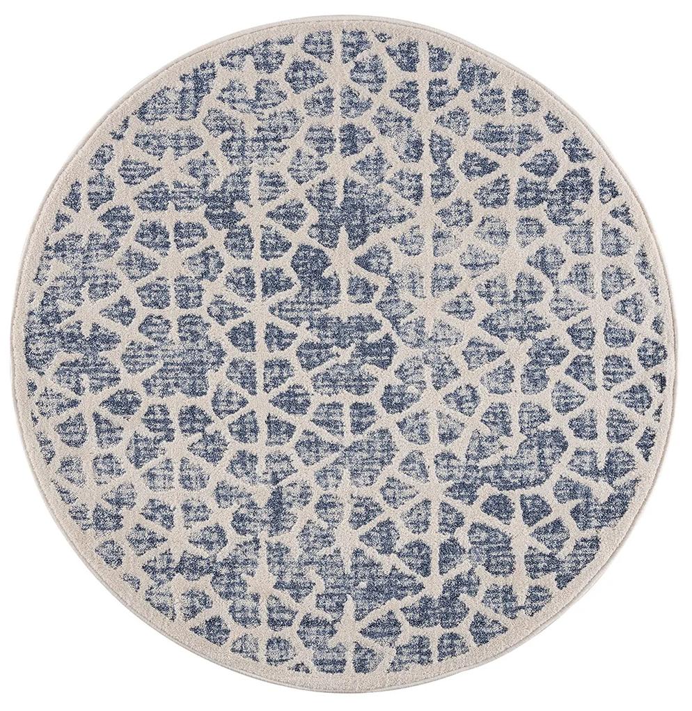 Dekorstudio Moderný okrúhly koberec ART 1271 modrý Priemer koberca: 200cm