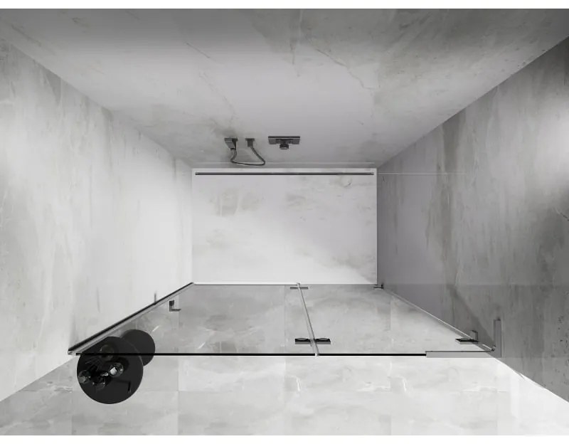 Mexen, Mexen Lunar L Otočné pravé sprchové dvere 135 cm, priehľadné, chróm - 834L-135-000-01-00-P