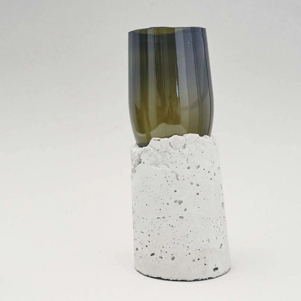 PRASKLO Umelecká váza Champagne Up 27 × 12 × 12 cm, hrdlo: 7 cm
