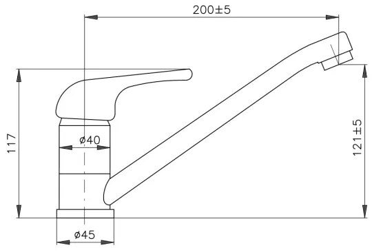 RAV Slezák SA005.0 - drezová batéria SAZAVA 11,7 cm lesklý chróm