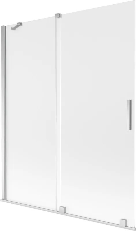Mexen Velar, 2-krídlová posuvná vaňová zástena 140 x 150 cm, 8mm sklo námraza, chrómová, 896-140-000-31-01