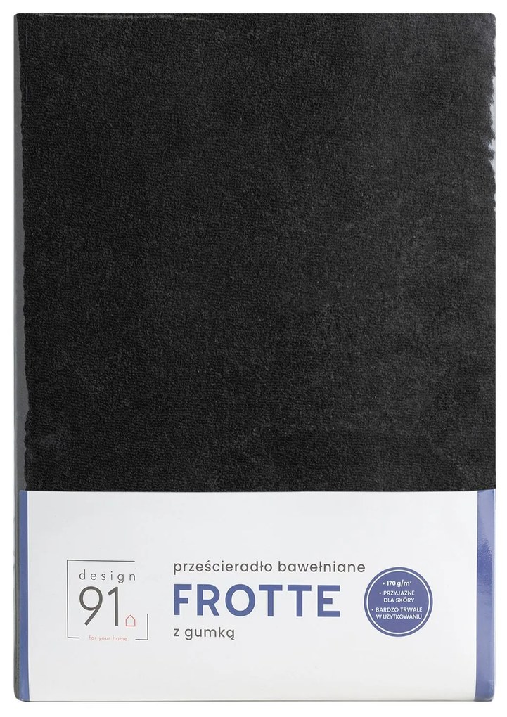 Froté prestieradlo s gumičkou 120x200+20CM 170 ČIERNA