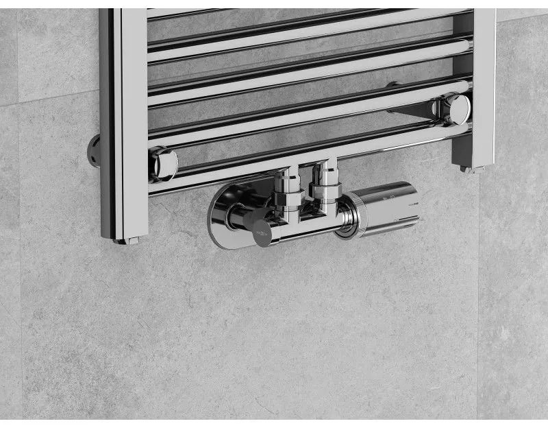 Mexen Duplex G05, uhlový termostatický set s okrúhlou krytkou, DN50, chrómová, W907-958-905-01