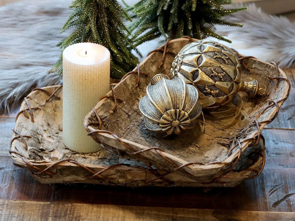 2ks dekoračný podnos z brezovej kôry Birch Tray - 35*23*6 cm