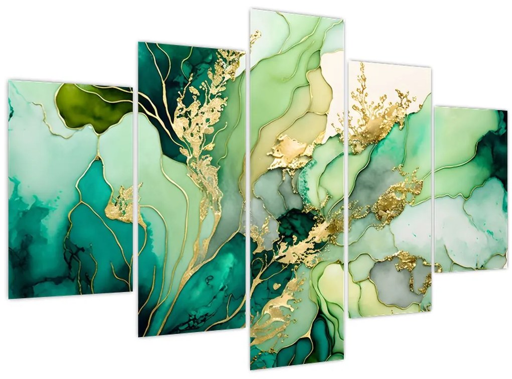 Obraz - Zelená abstrakcia (150x105 cm)