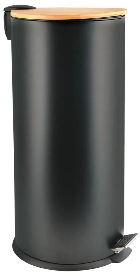 Matne čierny nášľapný oceľový odpadkový kôš 30 l Adonis – Spirella