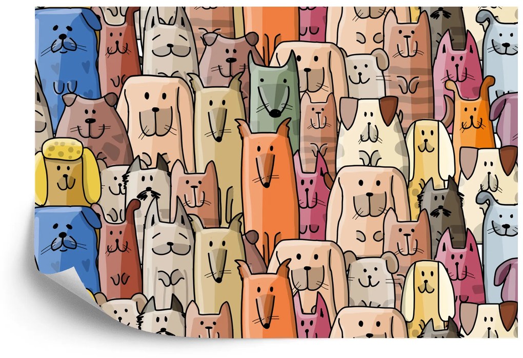 PIPPER | Doboxa Fototapeta "Farebné psy" Rozmer: 90x60, Material: Netkaná textília