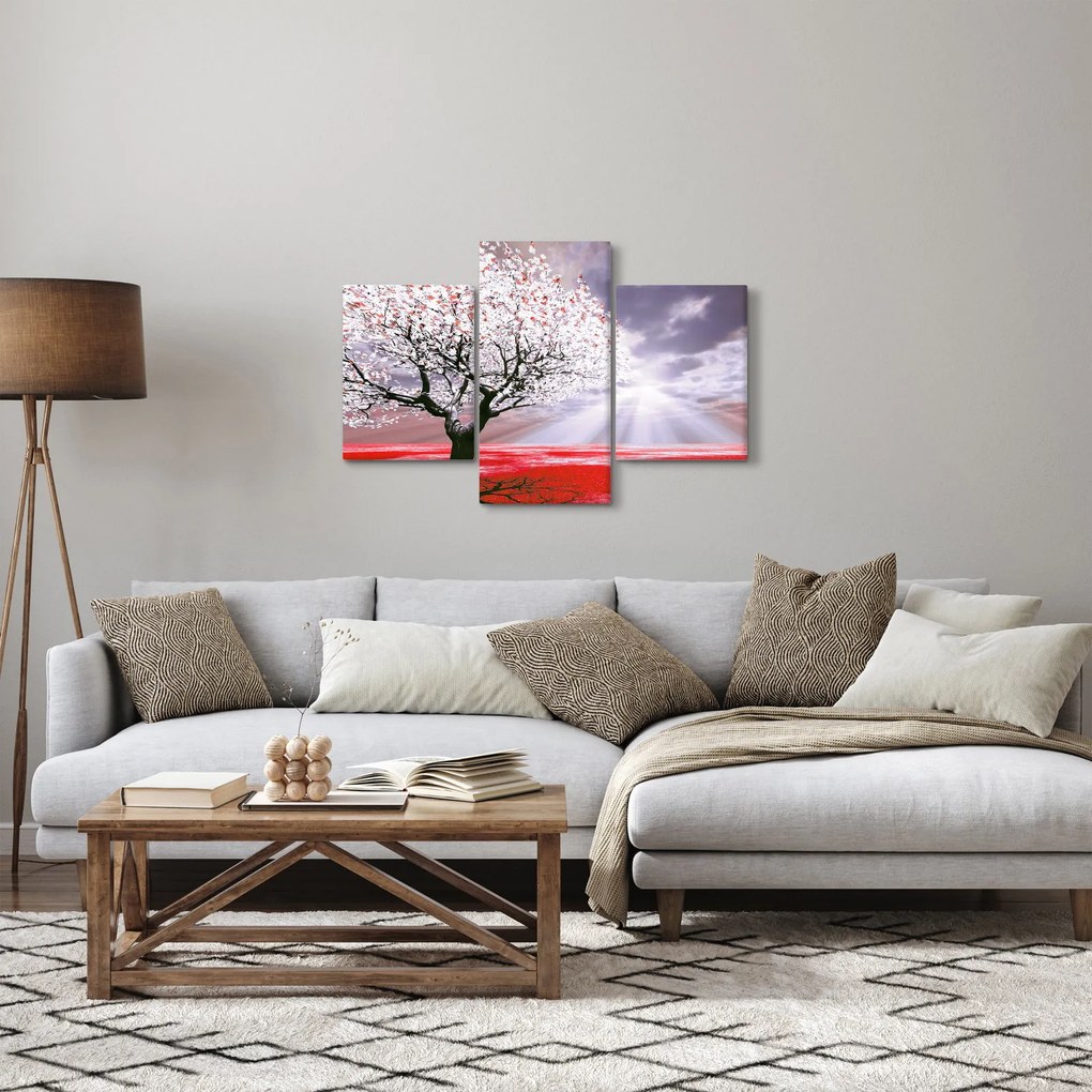 Červený obraz stromu (90x60 cm)