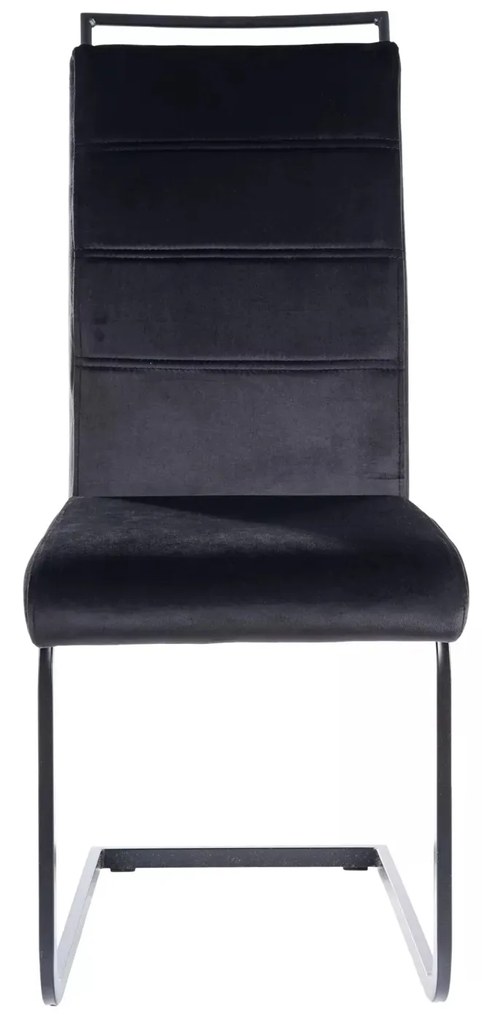 Sametová jídelní židle H-441 černá/stříbrná