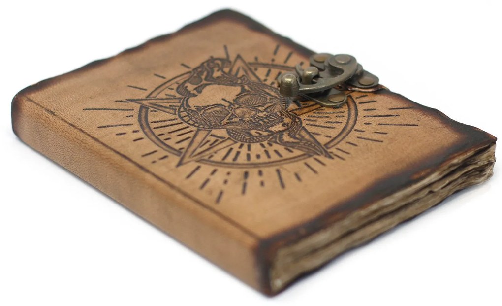 Kožený zápisník - Lebka