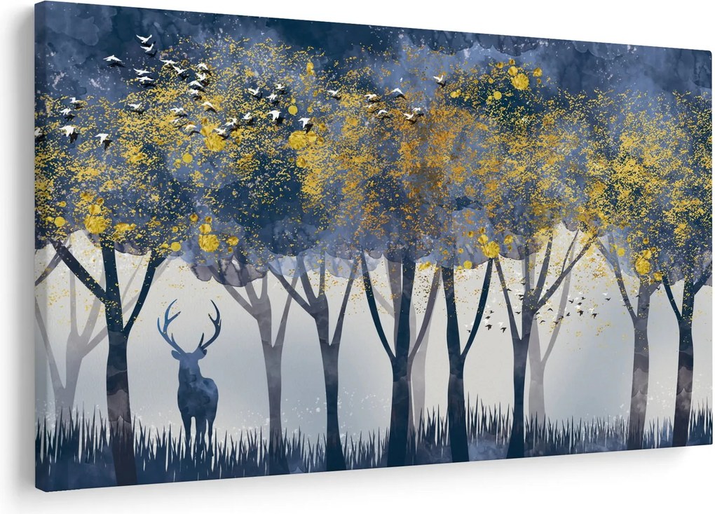 Obraz jeleňa v lese (90x60 cm)
