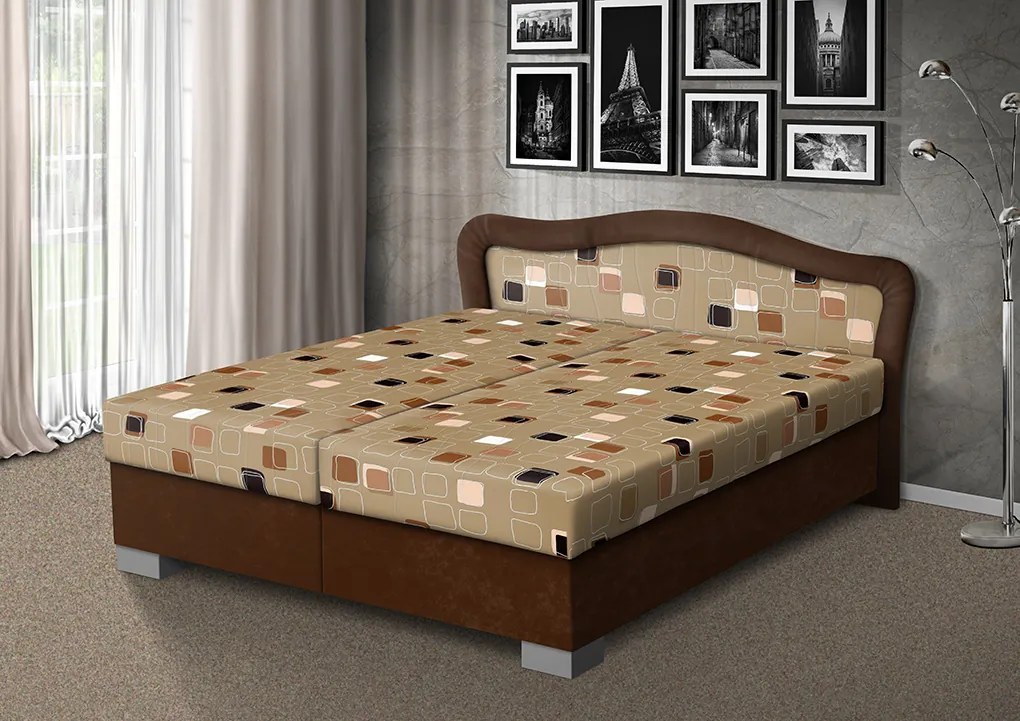Nabytekmorava Čalúnená posteľ s úložným priestorom Sára180 čalúnenie: béžová/MEGA 31 béžová, Typ roštov: polohovacie
