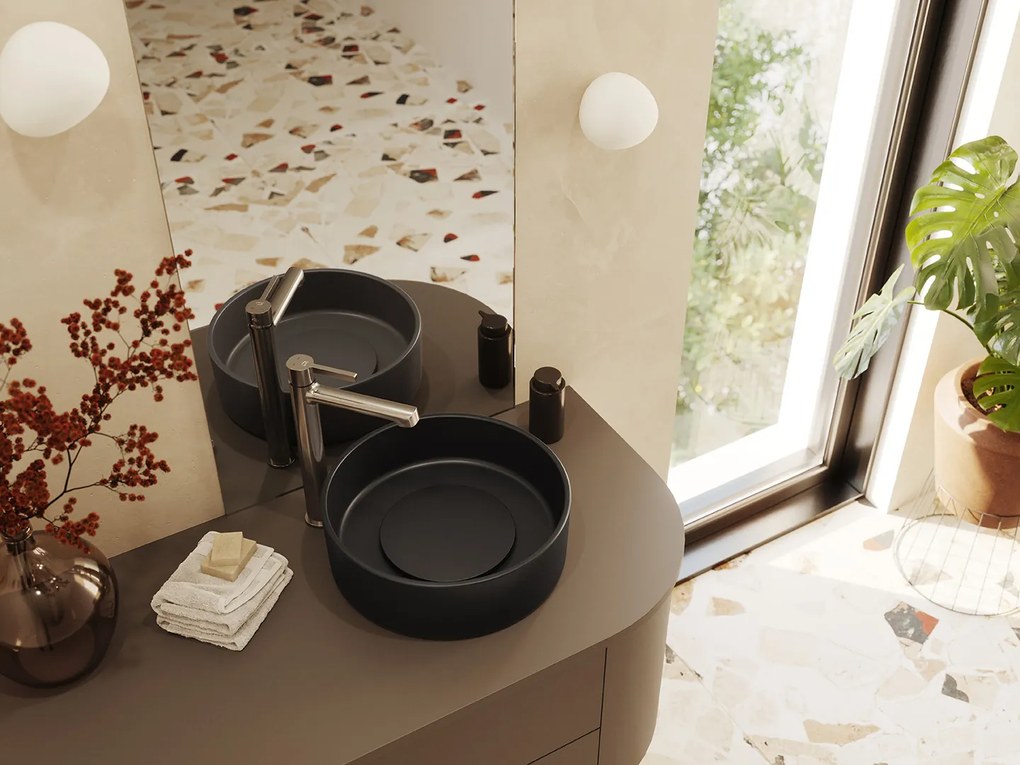 Laveo Alita, vysoká umývadlová batéria h-299, brúsená oceľ, LAV-BVA_32ND