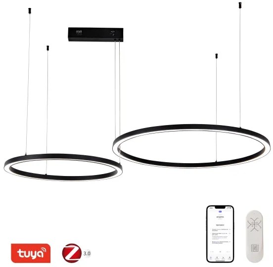 Immax NEO 07216L - LED Stmievateľný luster FINO 93W/230V 60/80cm čierna Tuya+DO