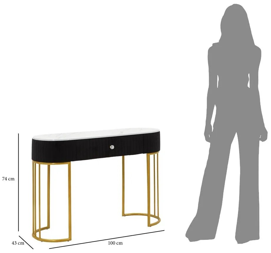 Konzolový stolík v čierno-zlatej farbe 43x100 cm Montpellier – Mauro Ferretti