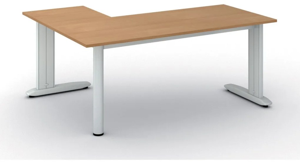 Rohový kancelársky písací stôl PRIMO FLEXIBLE, 180x140 cm, buk