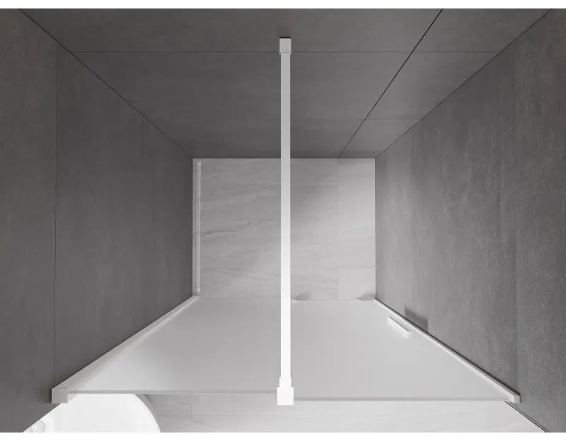 Mexen Velar, posuvné sprchové dvere do otvoru 120 cm, 8mm sklo námraza, biela matná, 871-120-000-31-20