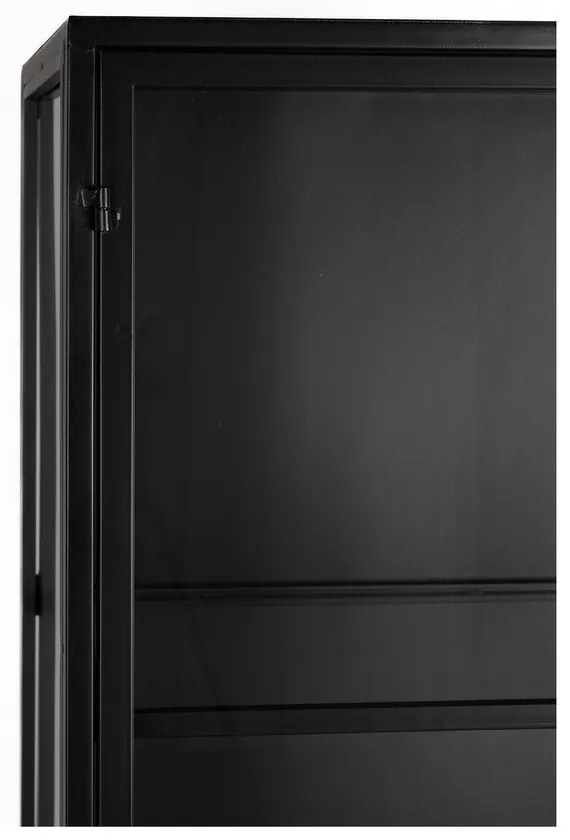 Čierna kovová vitrína 70x170x35 cm Rob – White Label