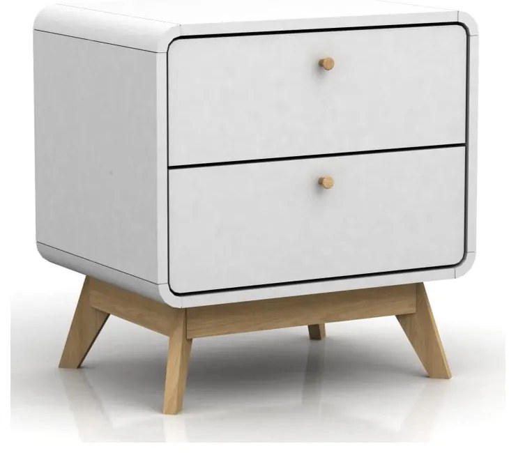 Biely nočný stolík Støraa Caitlin