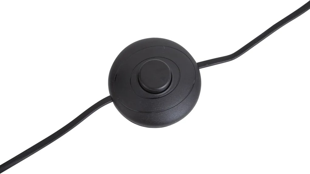 Stojacia lampa čierna s čiernym oválnym tienidlom 50 cm - Thijmen