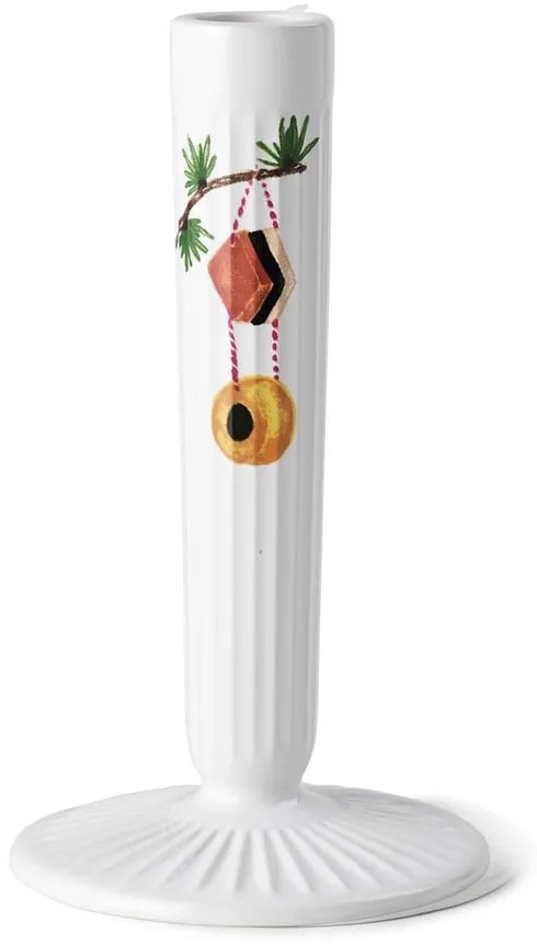 Biely keramický vianočný svietnik Kähler Design Hammershøi, výška 16 cm