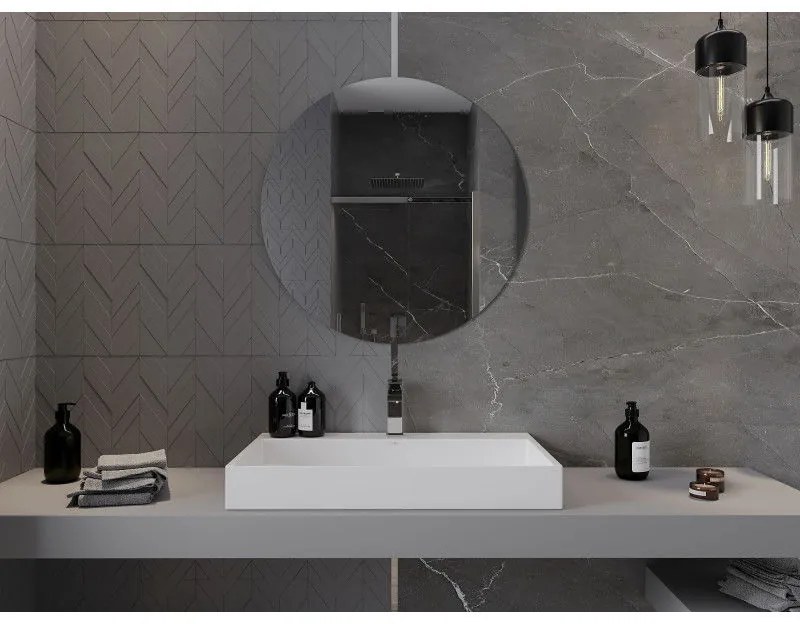 Mexen Alto, okrúhle kúpeľňové zrkadlo 80 cm, 9853-080-080-000-00