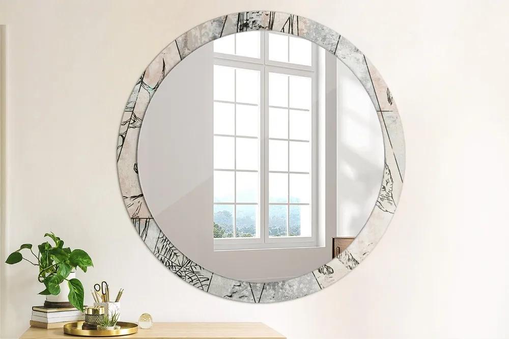 Okrúhle dekoračné zrkadlo s motívom Zima fi 100 cm